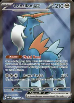 Cobalion ex 103/086 ME04: Chaos Rising Holo Pokemon TCG -EN NM - Image 1
