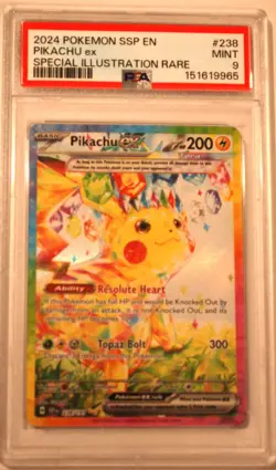 2024 Pokemon Surging Sparks Pikachu EX Special Illustration Rare PSA 9 #238 - Image 1