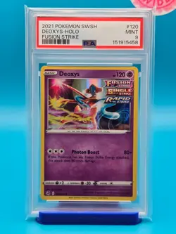 PSA 9 - 2021 POKEMON SWORD & SHIELD FUSION STRIKE 120 DEOXYS-HOLO - Image 1