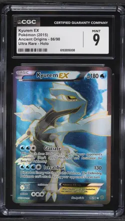 CGC 9 Kyurem EX Full Art Ancient Origins 2015 Pokemon Card #86 - Image 1