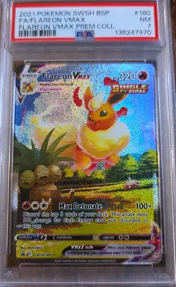 Flareon VMAX SWSH180 SWSH: Sword & Shield Promo Cards PSA 7 - Image 1