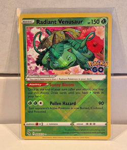 2022 Pokemon SWSH Pokemon GO Radiant Venusaur #004/078 Card Holo - Image 1