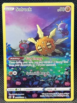 Pokemon TCG Solrock Crown Zenith: Galarian Gallery Holo Rare Card GG15/GG70 - Image 1