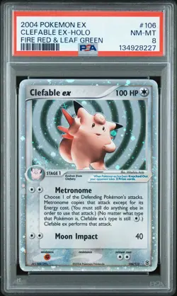 2004 POKEMON EX FIRE RED & LEAF GREEN #106 CLEFABLE EX-HOLO PSA 8 - Image 1