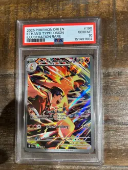 POKEMON 2025 Destined Rivals Illust. Rare ETHAN'S TYPHLOSION #190 PSA 10 READ - Image 1
