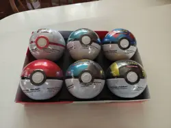 6 Sealed New Pokemon TCG PokeBall Tin with Box - Image 1