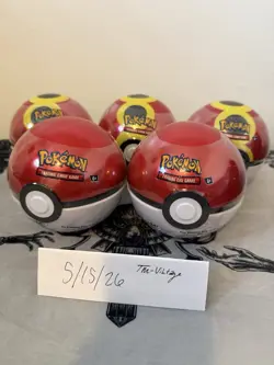 Pokemon TCG 2026 Pokeball Tins Lot Of 5 - 15 Booster Packs Total Sealed - Image 2