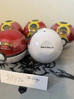 Pokemon TCG 2026 Pokeball Tins Lot Of 5 - 15 Booster Packs Total Sealed - Image 3