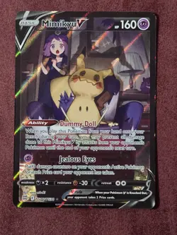 Pokemon Mimikyu V Swsh09 Brilliant Stars Holo Ultra Rare - Image 1