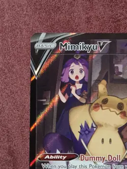 Pokemon Mimikyu V Swsh09 Brilliant Stars Holo Ultra Rare - Image 2