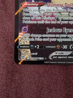 Pokemon Mimikyu V Swsh09 Brilliant Stars Holo Ultra Rare - Image 3