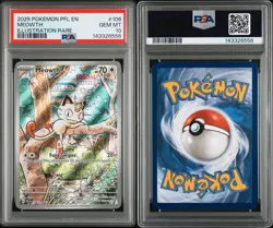 2025 POKEMON PFL EN-PHANTASMAL FLAMES ILLUSTRATION RARE #106 MEOWTH PSA 10 - Image 3