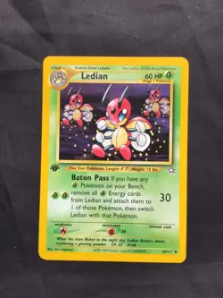 Pokemon Cards: Neo Genesis 1st Edition Uncommon: Ledian 39/111 - Image 1