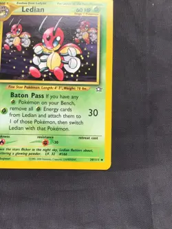 Pokemon Cards: Neo Genesis 1st Edition Uncommon: Ledian 39/111 - Image 4