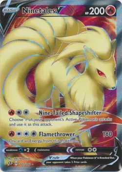 Ninetales V (Full Art) 177/192 Ultra Rare Rebel Clash Pokemon TCG - Image 1