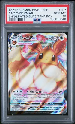 Pokemon TCG Eevee Vmax SWSH087 Shining Fates Promo PSA 10 - Image 1