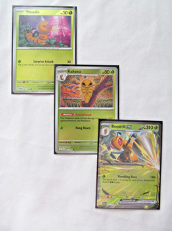 Pokemon 3 Lot Weedle Kakuna Beedrill ex! Chaos Rising Rare/Reverse Holo (NM) - Image 1