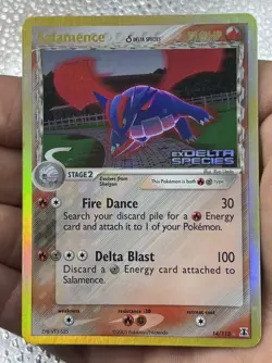 Pokemon Salamence 14/113 Ex Delta Species Reverse Holo Stamped Light Play - Image 2