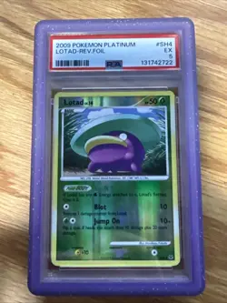 Pokemon Lotad SH4 PSA 5 Platinum Reverse Foil With Guard - Image 1