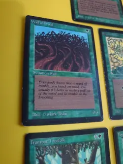 MTG Card. Beta old vintage x5 war Mammoth,wall of wood,Regeneration,fog,treefolk - Image 3