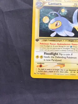 Pokemon Cards: Neo Genesis 1st Edition Uncommon: Lanturn 38/111 - Image 5