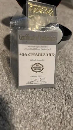 1999 Pokemon Burger King Charizard 23K Gold Plated Trading Card #06 CHARIZARD - Image 3