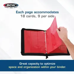 100 BCW Side Loading 18 Pocket Album Pages Red Binder Page Trading Cards MTG - Image 4