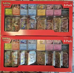 Pokemon Prismatic Evolutions 8 Mini-Tins with Promo Cards Costco 2-pack IN HAND - Image 1