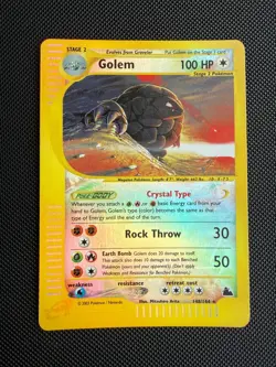 Pokemon CRYSTAL Golem Reverse Holo Secret Rare 148/144 - 2003 Skyridge LP - Image 1