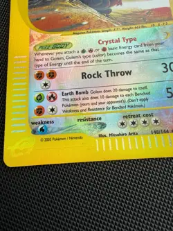 Pokemon CRYSTAL Golem Reverse Holo Secret Rare 148/144 - 2003 Skyridge LP - Image 2