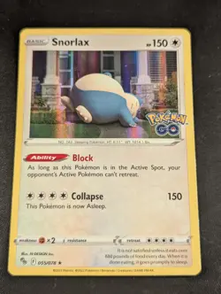 Snorlax 055/078 – Near Mint – Holo Rare Promo from Pokemon GO 2022 - Image 1