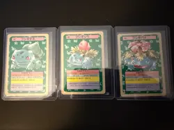 Pokemon Card Bulbasaur Ivysaur Venusaur Topsun Blue Back 3 Set Japanese - Image 1