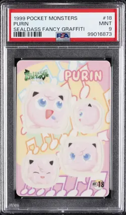 1999 POCKET MONSTERS SEALDASS FANCY GRAFFITI #18 PURIN PSA 9 - Image 1