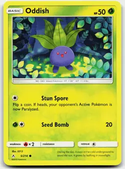 ODDISH 5/214 COMMON UNBROKEN BONDS POKEMON LP - Image 1