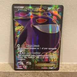 Gengar Ex - 114/119 XY Phantom Forces Ultra Rare Full Art Holo Pokemon 2014 - LP - Image 1