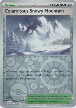x4 Calamitous Snowy Mountain - 174/193 - Uncommon - Reverse Holo Pokemon SV02 Pa - Image 1