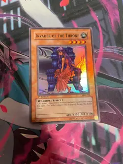 YUGIOH - INVADER OF THE THRONE - SUPER RARE - 1ST ED - LP - MRL *ORIGINAL* - Image 1