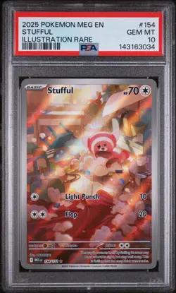Pokemon TCG Stufful Illustration Rare Card 154/132 Mega Evolution - PSA 10 - Image 1