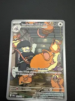 Pokemon TCG Team Rockets Raticate Card 202/182 Destined Rivals Illustration - Image 1