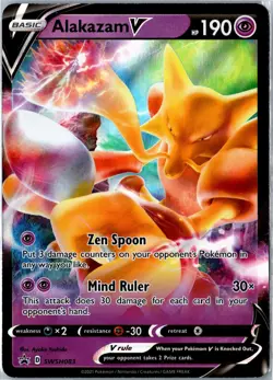 Pokemon Card - Alakazam V Sword & Shield Promo SWSH083 Promo Holo Near Mint - Image 1