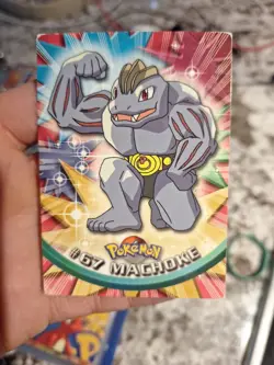 1999 Pokemon Topps Machoke #67 Black Logo TV Animation Edition Vintage Card - Image 1