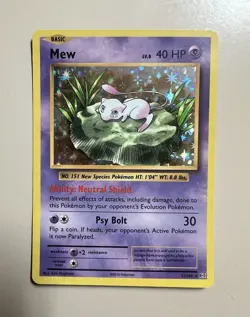 Pokemon Mew TCG Card Holo Rare Card 53/108, XY Evolutions - Image 1