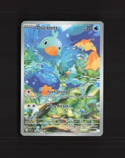 Ducklett 109/086 White Flare Full Art Ultra Rare Holo Pokemon Card NM - Image 1
