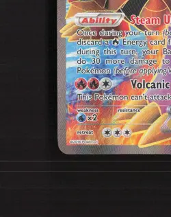 Volcanion EX 107/114 Steam Siege Full Art Ultra Rare Holo Pokemon Card MP - Image 5