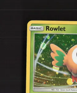 Rowlet SM22 Sun & Moon Black Star Promo Cosmos Holo Pokemon Card MP - Image 3
