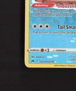 Bibarel GG25/GG70 Crown Zenith Full Art Ultra Rare Holo Pokemon Card NM - Image 5