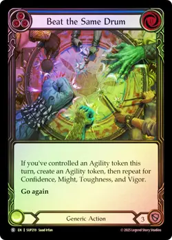 FAB RAINBOW FOIL Beat the Same Drum - Super Slam Card # 219 - Image 1