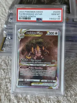 PSA 10 Gem Mint 2023 POKEMON SWSH FA/REGIGIGAS VSTAR CROWN ZENITH - Image 1