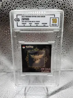 2023 POKEMON STRIKING POPPING CANDY ZAPDOS 24K GOLD PLATING CG Pristine 10 - Image 1
