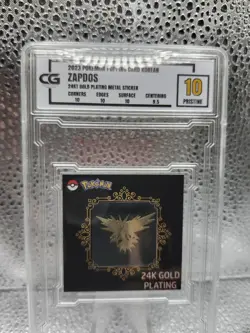 2023 POKEMON STRIKING POPPING CANDY ZAPDOS 24K GOLD PLATING CG Pristine 10 - Image 2